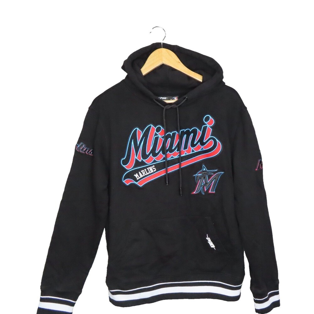 Miami Marlins Pro Standard Logo Hoodie Mens‎ Medium Black MLB Baseball Pullover